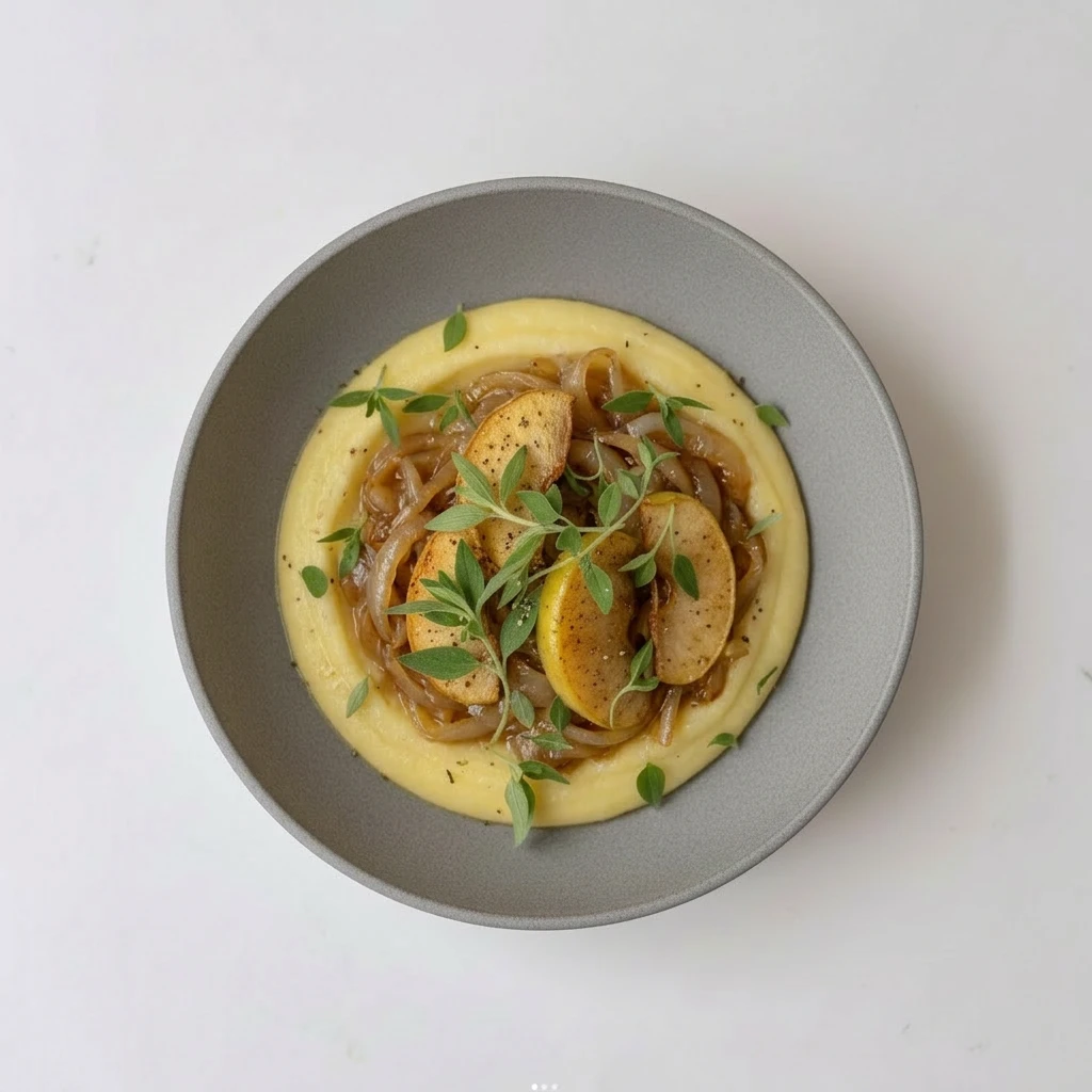 Kartoffelpüree mit Äpfeln & Bohnenkraut