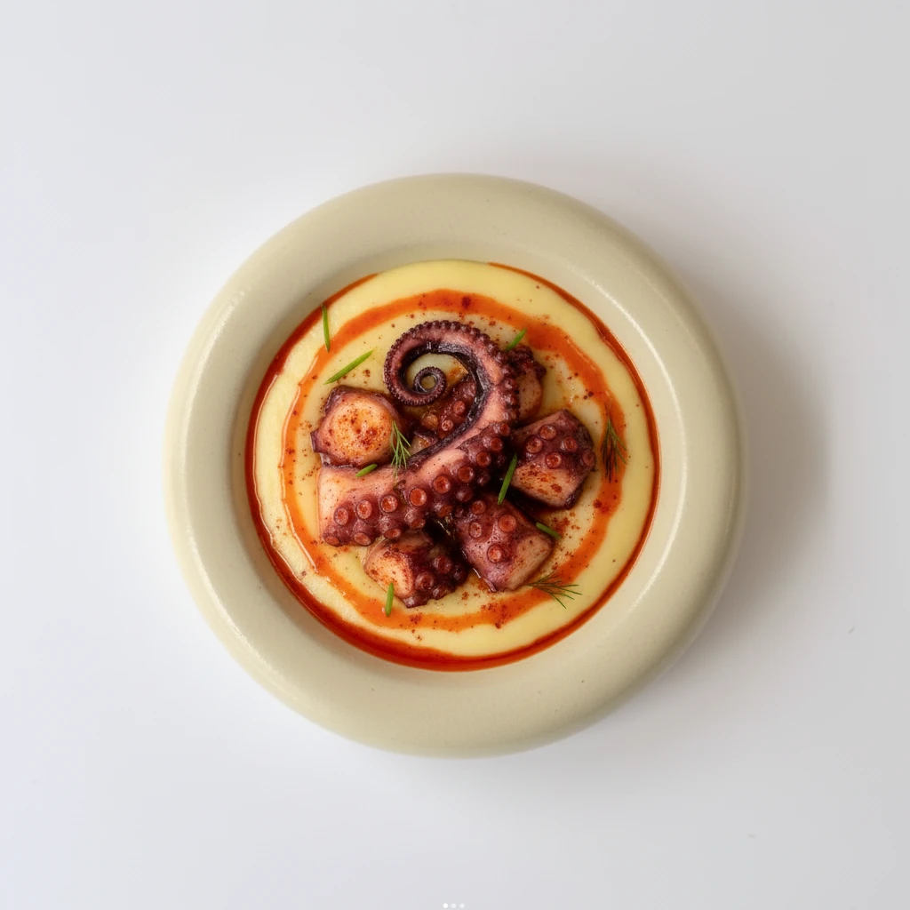Pochierter Oktopus